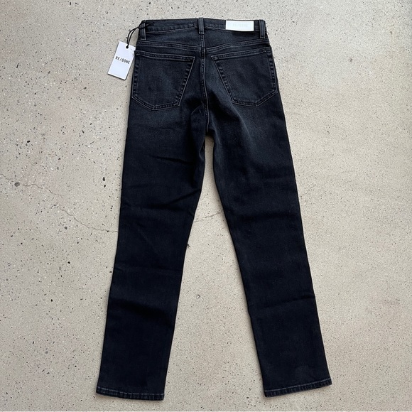 Re/Done NWT Washed Black Comfort Stretch 70s Straight Denim Jean - Picture 7 of 15